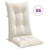 vidaXL Highback Chair Cushions 6 pcs Melange Cream 120x50x7 cm Fabric