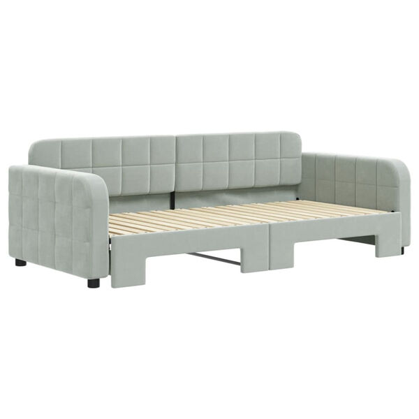 vidaXL Daybed with Trundle without Mattress Light Grey 90x190 cm