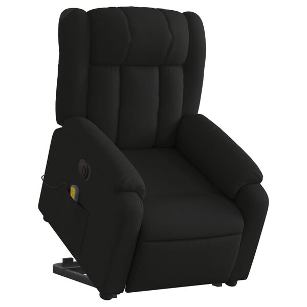 vidaXL Electric Stand up Massage Recliner Chair Black Faux Leather