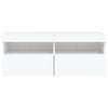 vidaXL TV Wall Cabinet with LED Lights White 100x30x40 cm