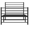 vidaXL Metal Bed Frame without Mattress with Footboard Black 90x190cm