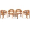 vidaXL 5 Piece Banana Garden Lounge Set Solid Teak Wood