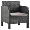 vidaXL 4 Piece Garden Lounge Set with Cushions PP Rattan Anthracite