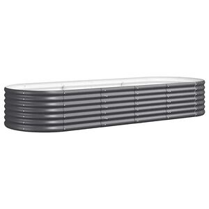 vidaXL Garden Raised Bed Galvanised Steel 224x80x36 cm Anthracite