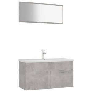 vidaXL Bathroom Furniture Set Concrete Grey Engineered Wood