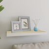 vidaXL Floating Wall Shelf Oak and White 60x23.5x3.8 cm MDF
