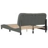 vidaXL Bed Frame without Mattress "Hvar" Dark Grey 137x190 cm Double Fabric