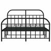 vidaXL Metal Bed Frame without Mattress with Footboard Black 150x200cm