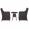 vidaXL 3 Piece Garden Bistro Set with Cushions Poly Rattan Black