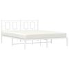 vidaXL Metal Bed Frame without Mattress with Headboard White 150x200cm