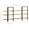 vidaXL 3-Tier Bookcase 160x31x80 cm Solid Mango Wood