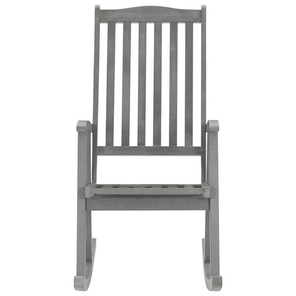 vidaXL Rocking Chair with Cushions Grey Solid Acacia Wood