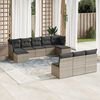 vidaXL 10 Piece Garden Sofa Set with Cushions Grey Poly Rattan