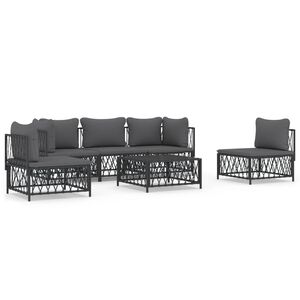 vidaXL 6 Piece Garden Lounge Set with Cushions Anthracite Steel