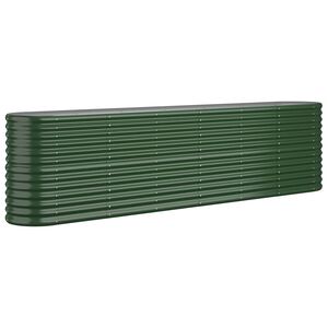 vidaXL Garden Raised Bed Galvanised Steel 260x40x68 cm Green