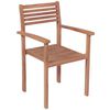 vidaXL Garden Chairs 2 pcs with Red Cushions Solid Teak Wood