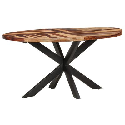 vidaXL Dining Table 160x90x75 cm Solid Acacia Wood with Sheesham Finish