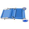 vidaXL Folding Sun Lounger with Canopy and Wheels Steel Blue