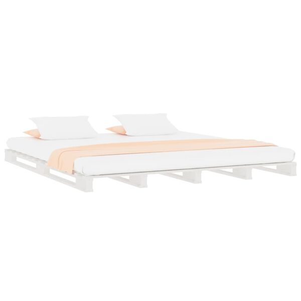 vidaXL Pallet Bed without Mattress White 140x200 cm Solid Wood