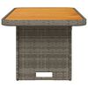 vidaXL Garden Table Grey 90x55x71 cm Poly Rattan and Acacia Wood