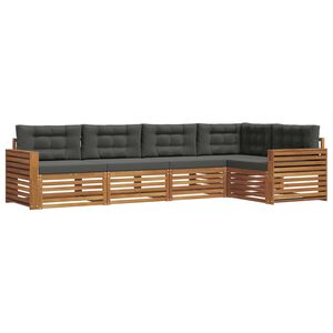 vidaXL Outdoor Sofa Set 5 pcs Natural and Anthracite