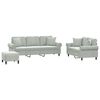 vidaXL 3 Piece Sofa Set with Pillows Light Grey Velvet