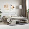 vidaXL Metal Bed Frame without Mattress with Headboard White 180x200cm
