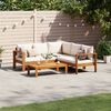 vidaXL 4 Piece Garden Sofa Set with Cushions Solid Wood Acacia