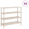 vidaXL 4-Tier Shoe Racks 2 pcs Solid Fir Wood
