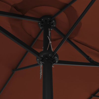 vidaXL Outdoor Parasol with Aluminium Pole 460x270 cm Terracotta