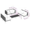 vidaXL 7 Piece Garden Lounge Set with Cushions Poly Rattan Dark Grey