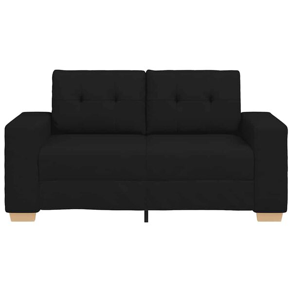 vidaXL Loveseat Sofa Black 160x77x82 cm Fabric