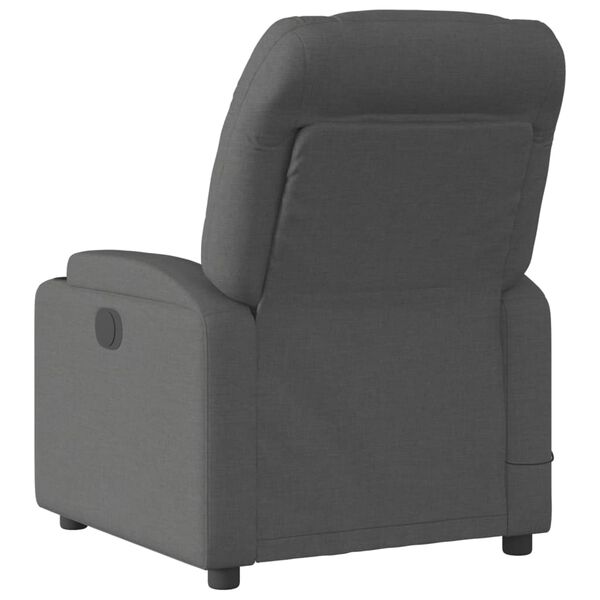 vidaXL Massage Recliner Chair Dark Grey Fabric