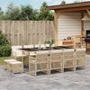 vidaXL 13 Piece Garden Dining Set with Cushions Beige Poly Rattan