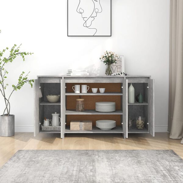 vidaXL Sideboard Concrete Grey 135x41x75 cm Engineered Wood
