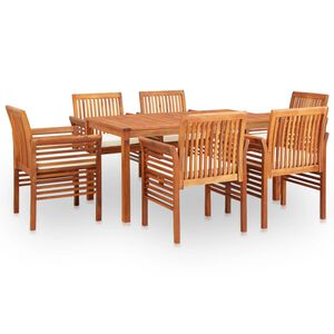 vidaXL 7 Piece Outdoor Dining Set with Cushions Solid Acacia Wood