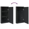 vidaXL Corner Bathroom Mirror Cabinet Black 30x24x60 cm