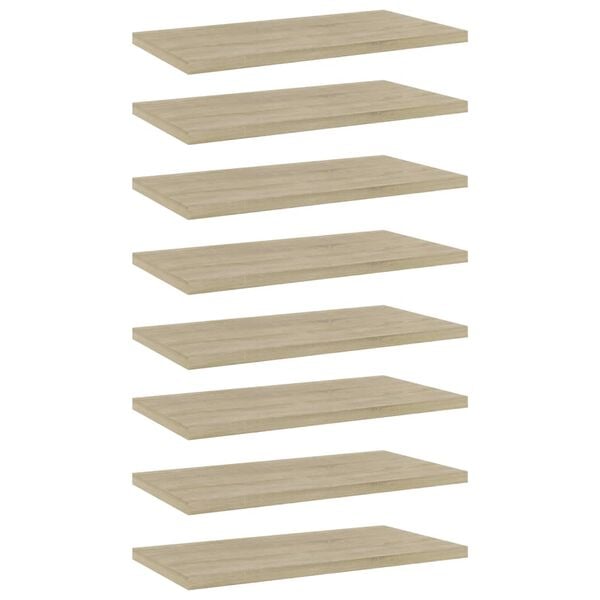 vidaXL Bookshelf Boards 8 pcs Sonoma Oak 40x20x1.5 cm Engineered Wood