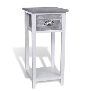 vidaXL Cabinet | Grey and White | Paulownia wood and plywood | Medium