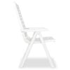 vidaXL Reclining Garden Chairs 4 pcs Plastic White