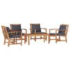 vidaXL Garden Sofa Set 5 pcs Natural Solid Teak Wood