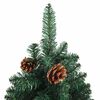vidaXL Slim Pre-lit Christmas Tree with Ball Set Green 210 cm
