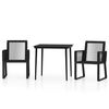 vidaXL 3 Piece Garden Dining Set Black