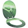 vidaXL WC Toilet Seats with Soft Close Lid 2 pcs MDF Green Water Drop Design