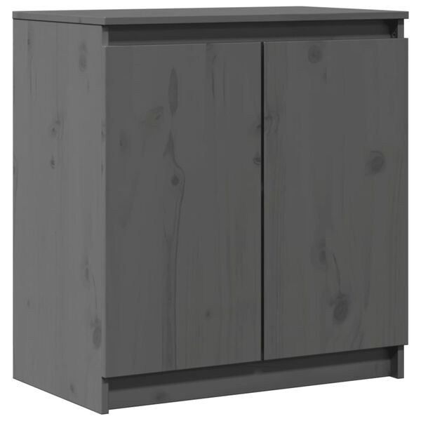 vidaXL Side Cabinet Grey 60x36x65 cm Solid Pinewood