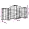 vidaXL Arched Gabion Baskets 12 pcs 200x30x80/100 cm Galvanised Iron