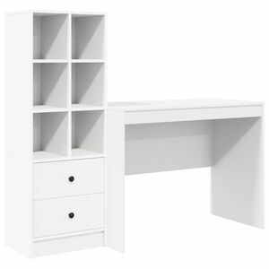 vidaXL Desk with Drawer 2 pcs White
