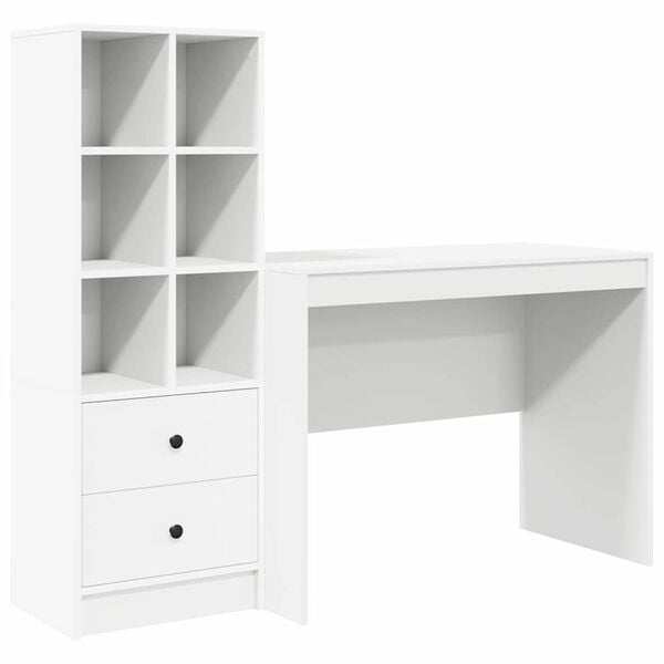 vidaXL Desk with Drawer 2 pcs White