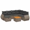 vidaXL 8 Piece Garden Sofa Set with Cushions Grey Poly Rattan