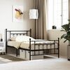 vidaXL Metal Bed Frame without Mattress with Footboard Black 107x203cm